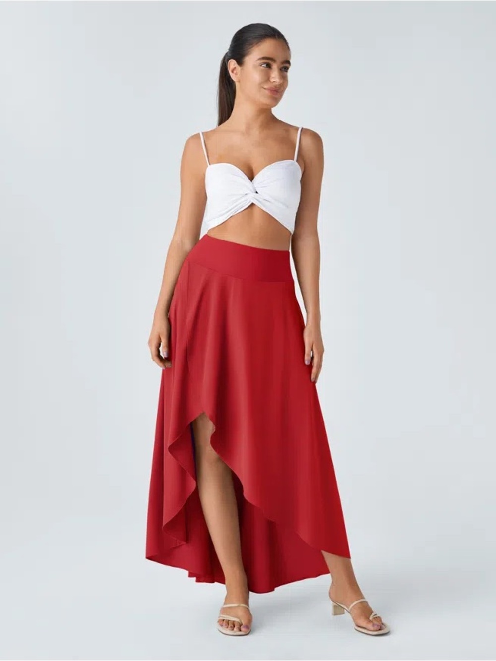 Halara Breezeful™ High Waisted Ruffle 2-in-1 Flowy Quick Dry Maxi Skirt